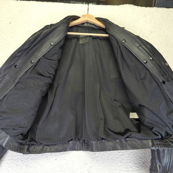 Vtg Hein Gericke Cafe Racer Leather‎ Motorcycle Jacket Mens Black 46 Biker Coat - Picture 6 of 11